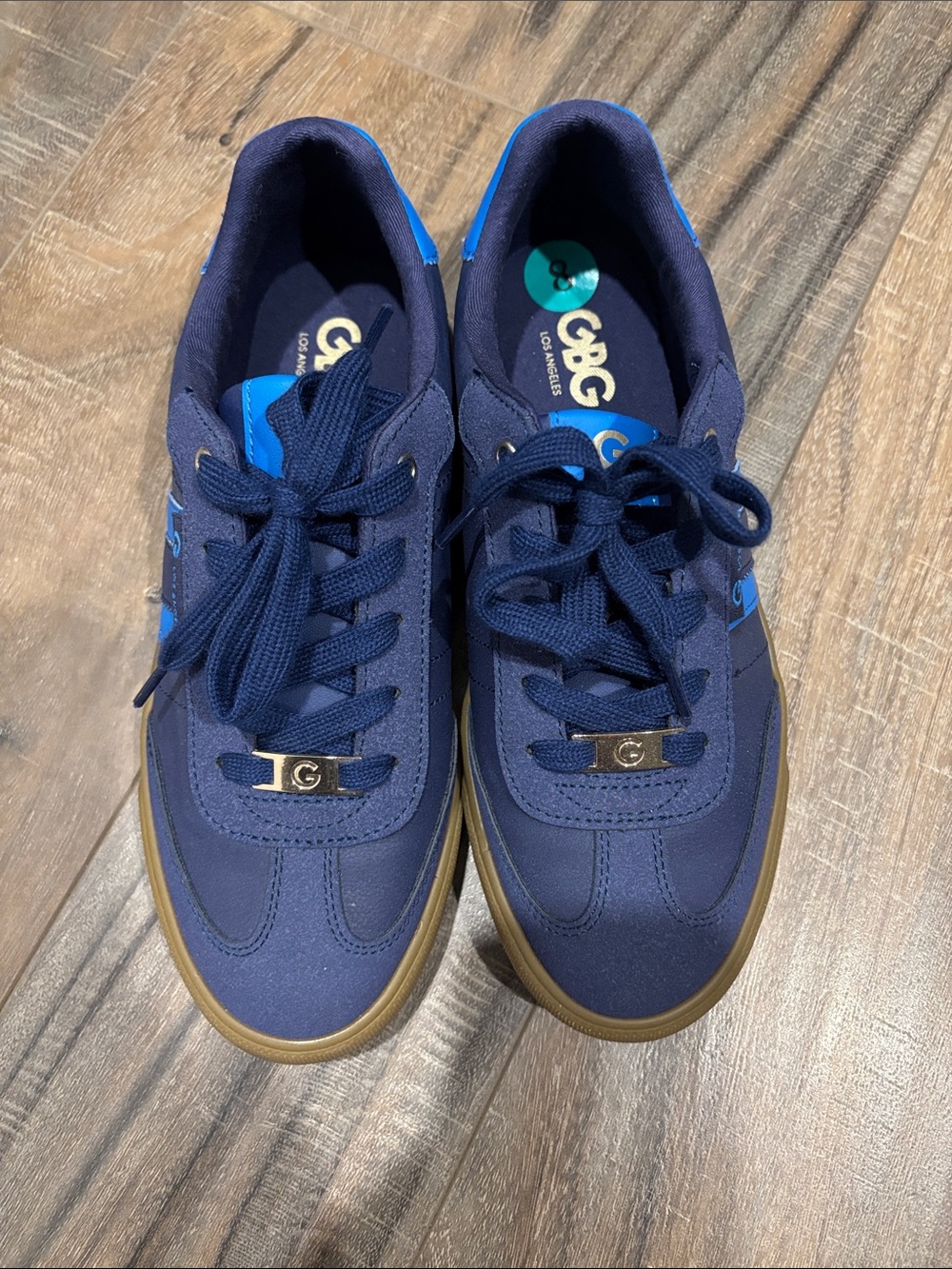 Navy and Gold Sneakers